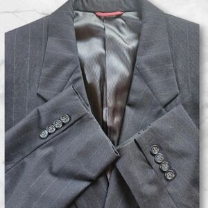 Hart Schaffner & Marx Dillard's Men's Black Pinstripe Wool Blazer Jacket 44R